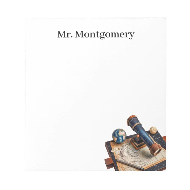 Astronomielehrer Telesope Notizblock (Vorderseite)