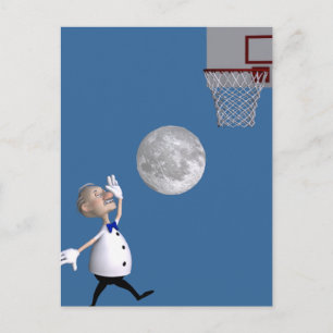 Astronomin Basketball spielen Postkarte