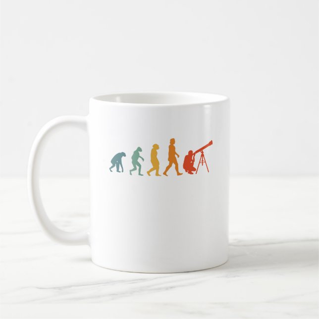 Astronomische Evolution Retro Telescope Astrophysi Kaffeetasse (Links)