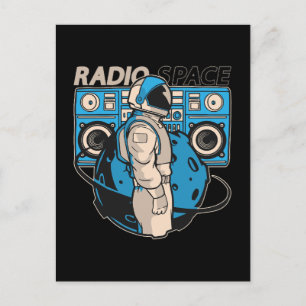 Astronomische Musik Lover Universe Radio Space Sta Feiertagspostkarte