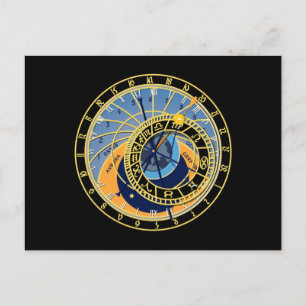 Astronomische Uhr Astrologie Sternbild Feiertagspostkarte