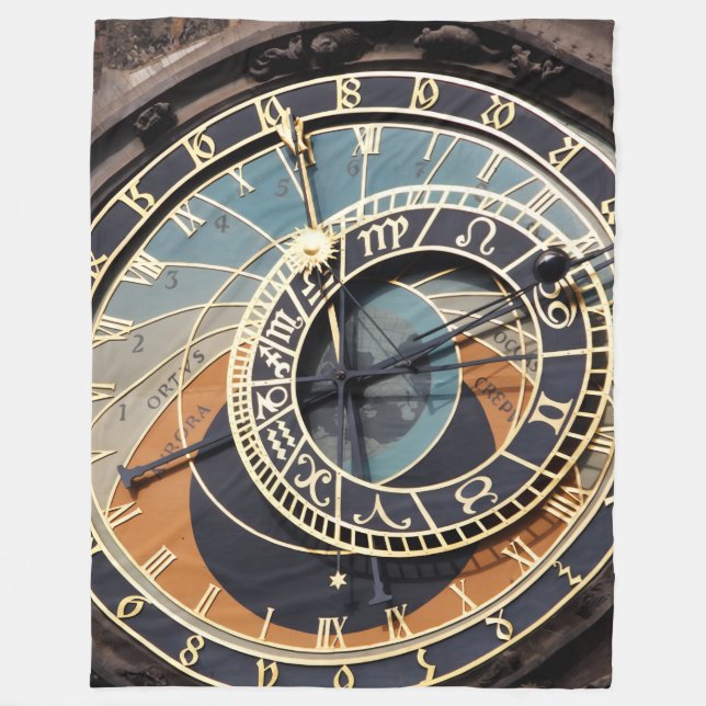 Astronomische Uhr in Prag Fleecedecke (Vorderseite)