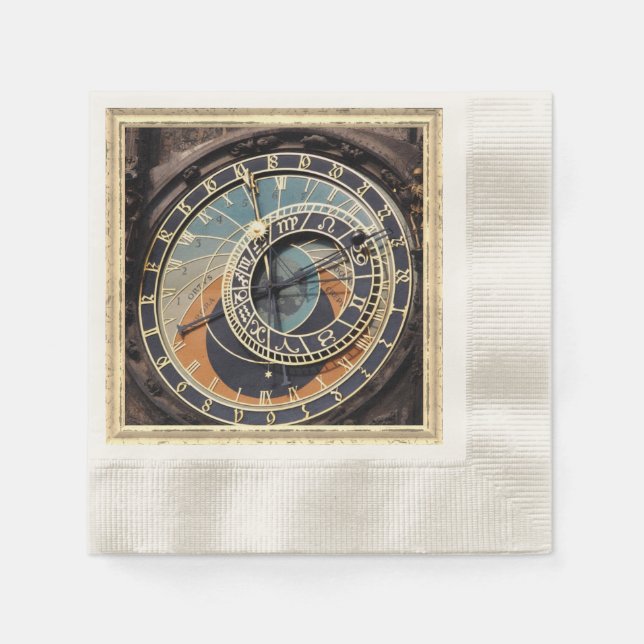 Astronomische Uhr in Prag Serviette (Vorderseite)
