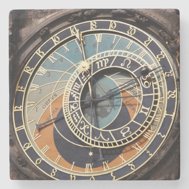 Astronomische Uhr in Prag Steinuntersetzer (Vorderseite)