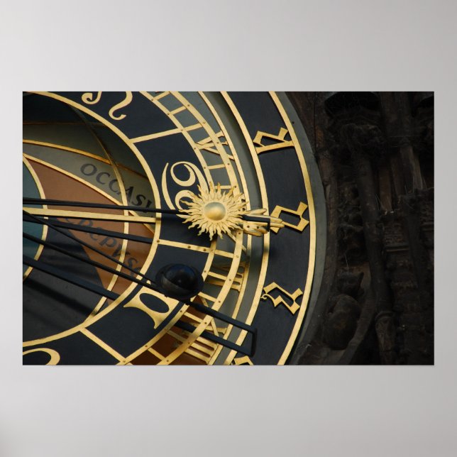 Astronomische Uhr in Prag, Tschechische Republik Poster (Vorne)
