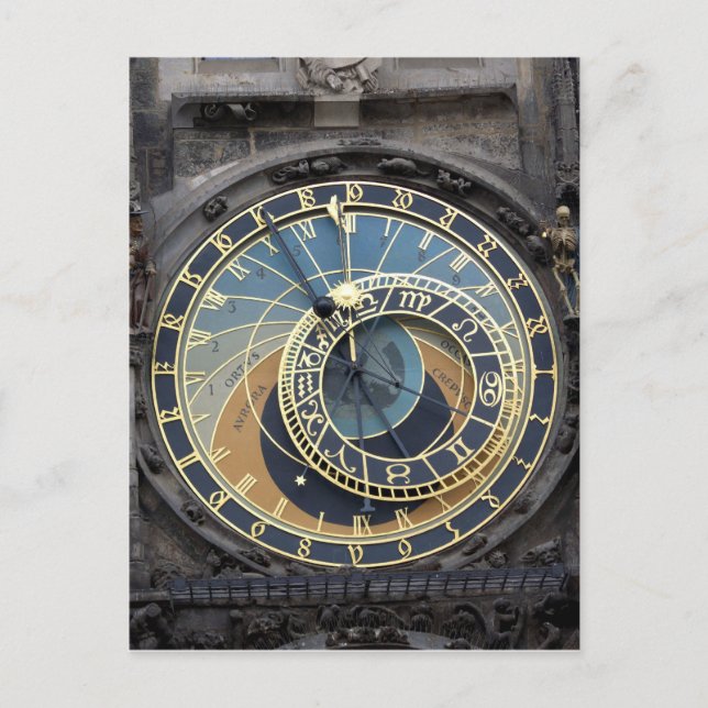Astronomische Uhr oder Prag Orloj Postkarte (Vorderseite)