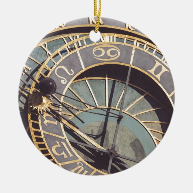 Astronomische Uhr Prags Keramik Ornament (Vorne)