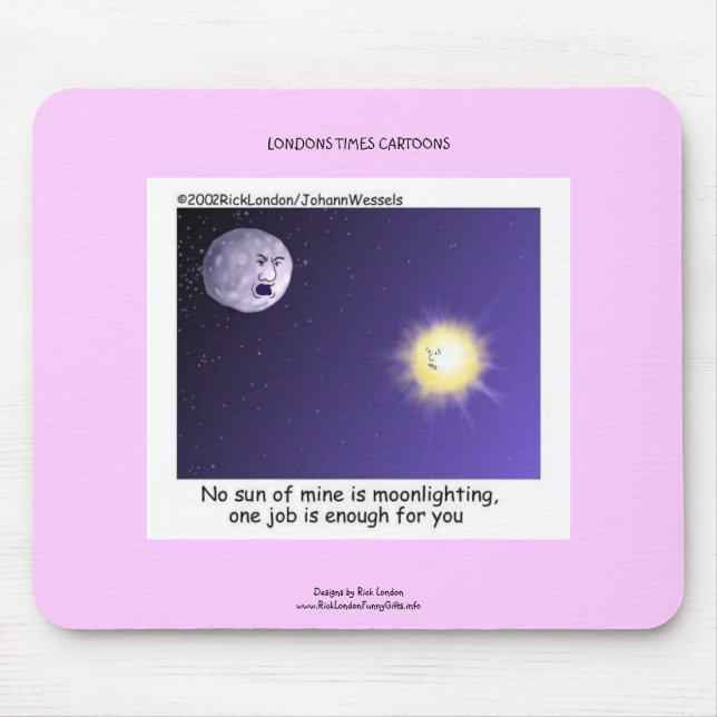 Astronomischer Moonlighting Cartoon Funny Mouse Pa Mousepad (Vorne)