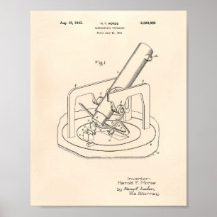 Astronomisches Teleskop 1943 Patent Art Old Peper Poster