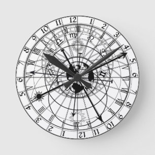Astronomisches Uhrenschwarz Runde Wanduhr