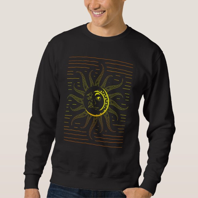 Astronomy Boho Celestial Bodies Sun Moon Astrology Sweatshirt (Vorderseite)