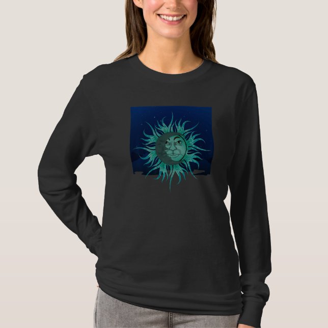 Astronomy Celestial Bodies Sun Moon Boho Astrology T-Shirt (Vorderseite)