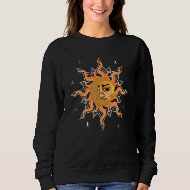 Astronomy Celestial Body Boho Aesthetic Sun Moon A Sweatshirt (Vorderseite)