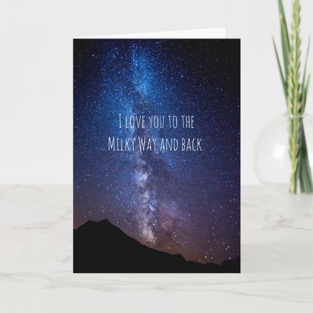 Astronomy Milky Way and Back Anniversary Card Karte (Vorderseite)