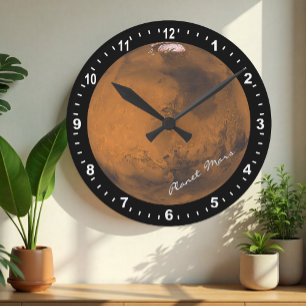 Astronomy & Planet Mars Clock, Hubble / Space Runde Wanduhr