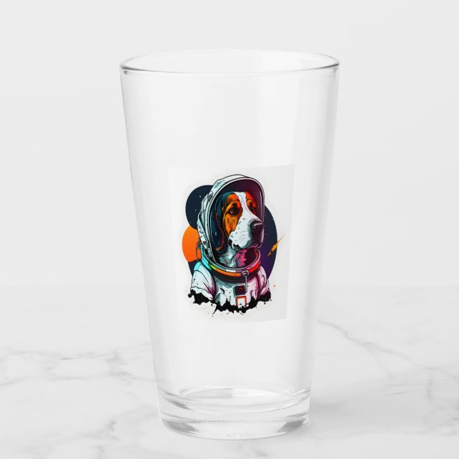 Astronout Dog Mascot Glas (Vorderseite)