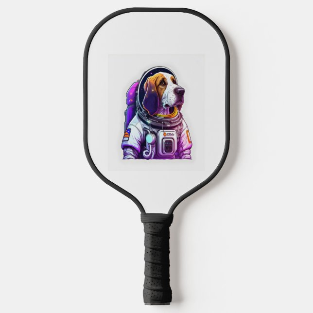 Astronout Dog Mascot Pickleball Schläger (Vorderseite)
