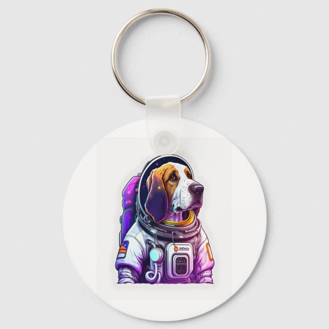 Astronout Dog Mascot Schlüsselanhänger (Vorderseite)