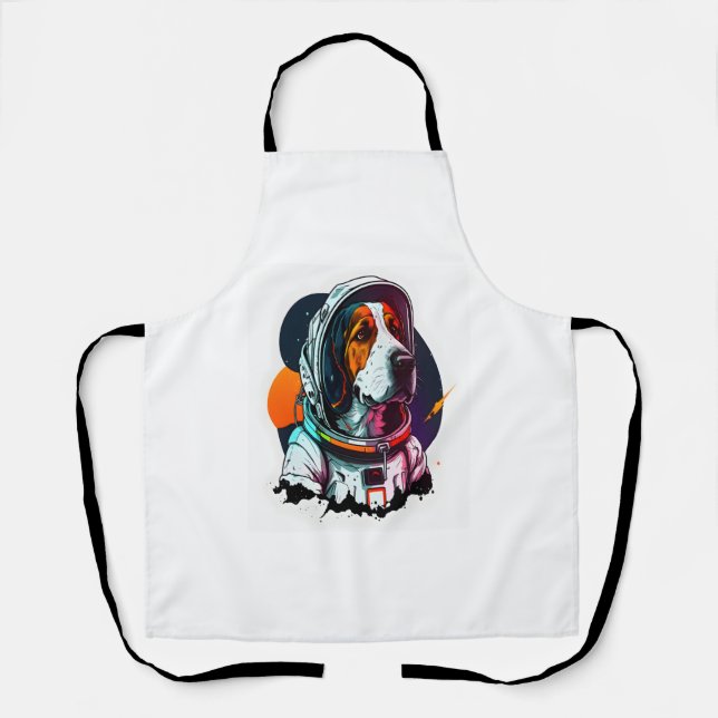 Astronout Dog Mascot Schürze (Vorderseite)