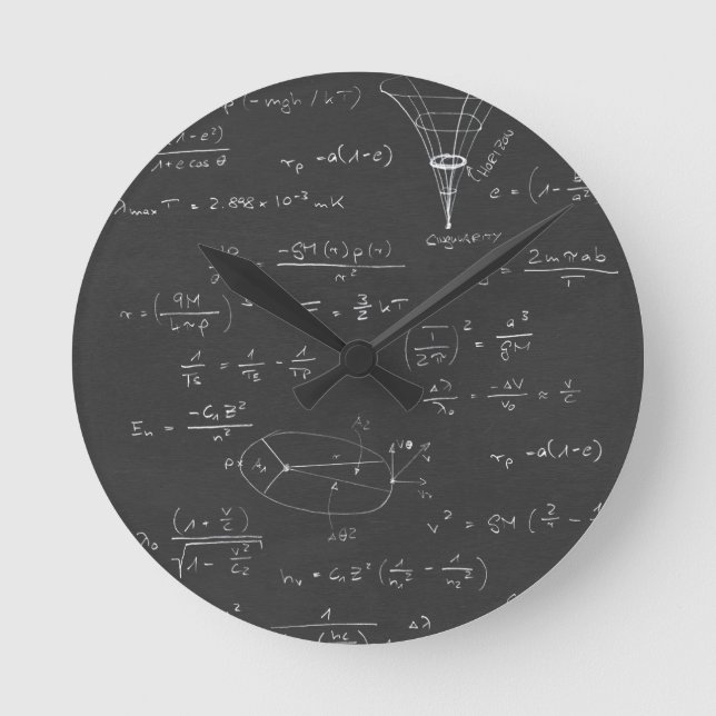 Astrophysikdiagramme und -formeln runde wanduhr (Vorderseite)