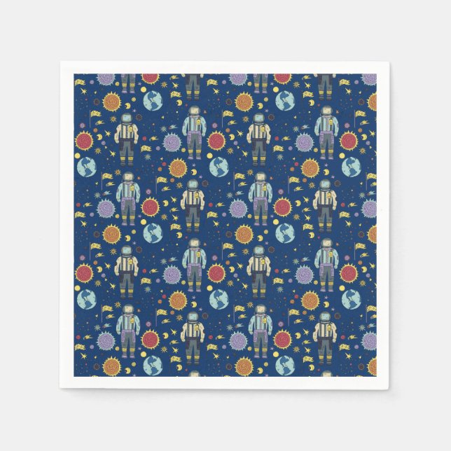Astrounaut Space Man farbenfroh Serviette (Vorderseite)