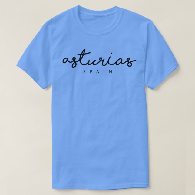 asturias tipografisches Minimalistisches Design T-Shirt (Design vorne)
