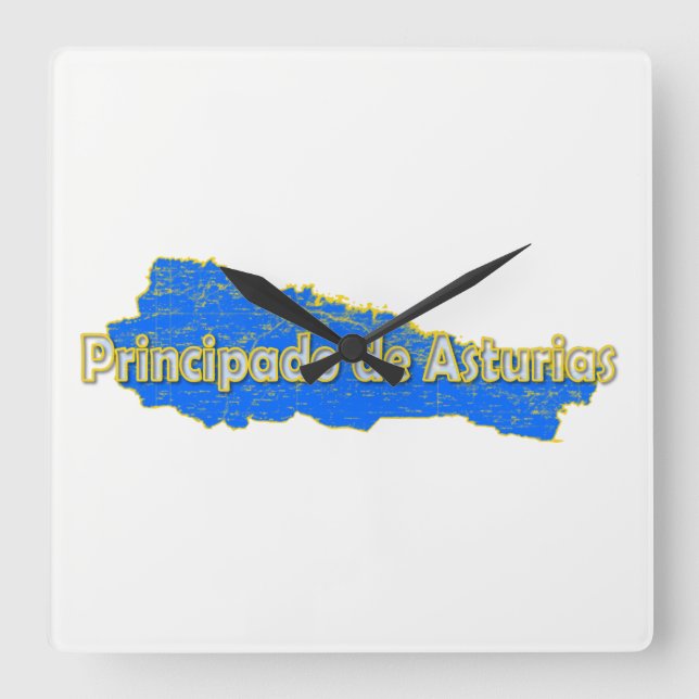 Asturien Quadratische Wanduhr (Vorderseite)