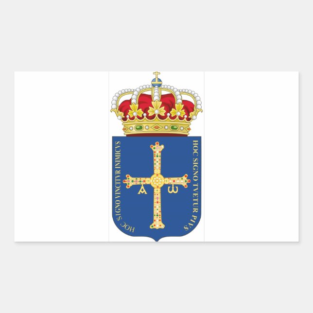 Asturien-Wappen (Spanien) Rechteckiger Aufkleber (Vorderseite)