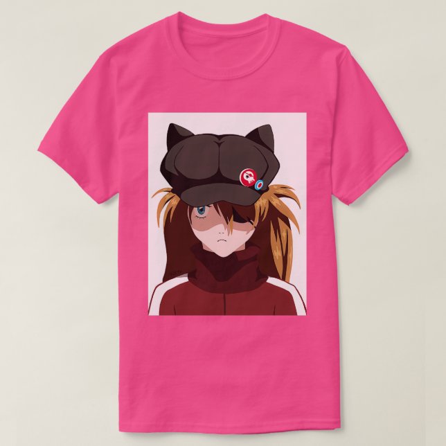 Asuka Black Hat Evangelion Q T-Shirt (Design vorne)