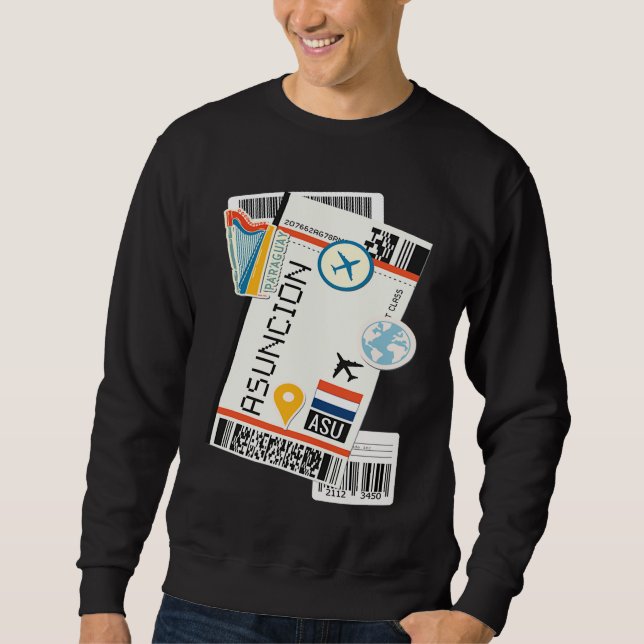 Asunción Paraguay City Skyline Silhouette Outline  Sweatshirt (Vorderseite)