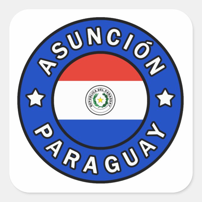 Asunción Paraguay Quadratischer Aufkleber (Vorderseite)