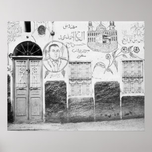 Aswan Ägypten, dekoriertes Haus Poster