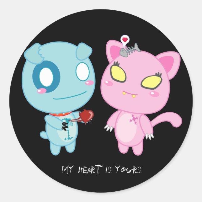 Asyl & Nadel Valentine - Dein Herz Runder Aufkleber (Vorderseite)