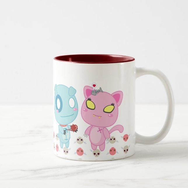 Asyl u. Nadel Valentinsgruß - mein Herz ist Ihr Zweifarbige Tasse (Rechts)