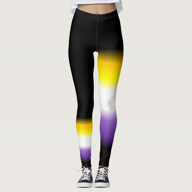 Asymetrische nonbinary Stolzflaggen-Leggings Leggings (Vorderseite)