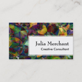 Asymetrisches Weiß über mehrfarbigem abstraktem Visitenkarte
