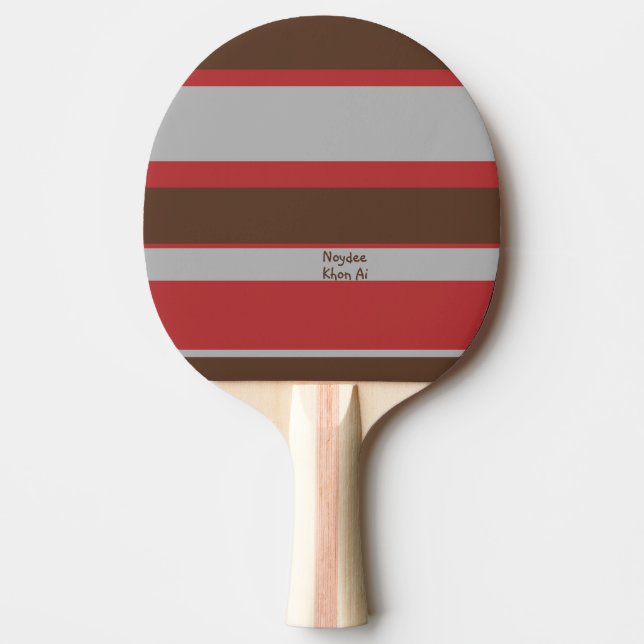 Asymmetric Stripes Horizontal Lines Gray Red Brown Tischtennis Schläger (Vorderseite)