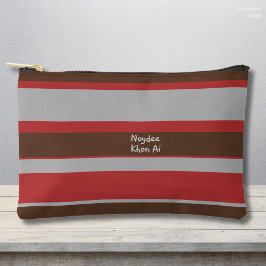 Asymmetric Stripes Horizontal Lines Gray Red Brown Zubehörtasche