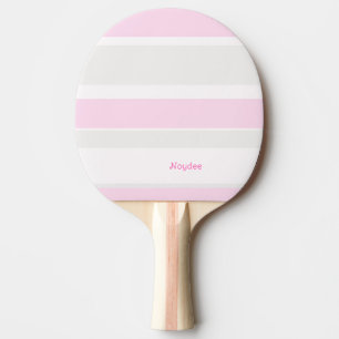 Asymmetrische Streifen Linien Grau Pink Weiß Tischtennis Schläger