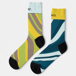 Asymmetrisches Streifen-Mixup 3 und 5, Crazy Socken