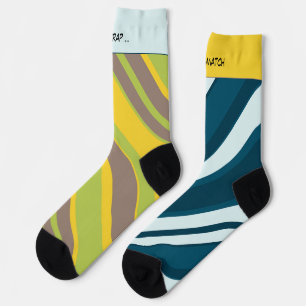 Asymmetrisches Streifen-Mixup 3 und 5, Crazy Socken