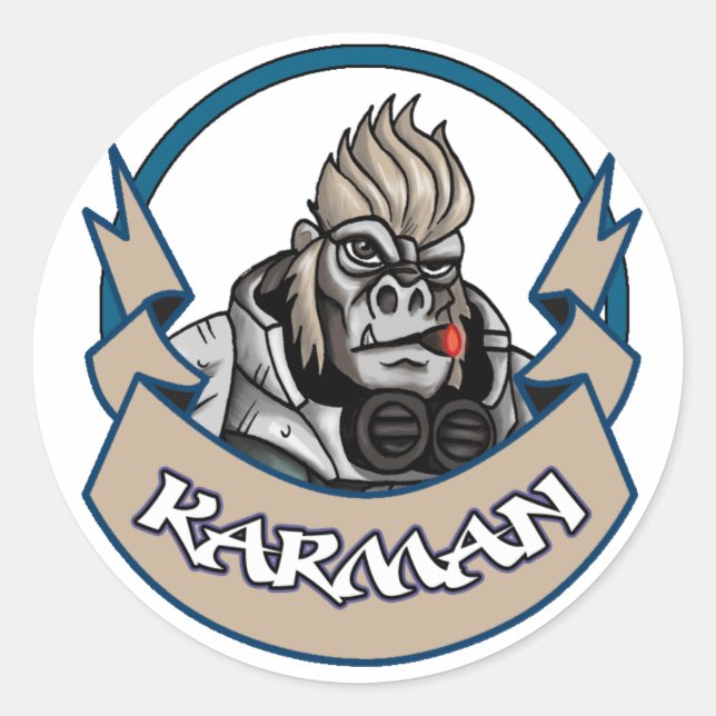 AT-43 Comic Karman Runder Aufkleber (Vorderseite)