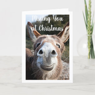 AT *CHRISTMAS DONKEY MISSES YOU* & NOT HAPPY:( FEIERTAGSKARTE