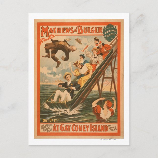 "At gay Coney Island" Musical Comedy Poster #2 Postkarte (Vorderseite)