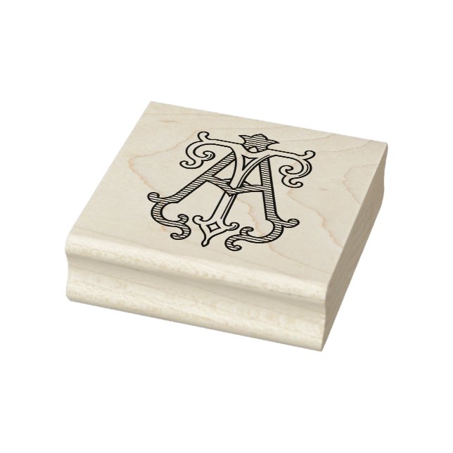 AT Monogramm TA Monogramm Gummi Tinte Briefmarke Gummistempel (Stempel)