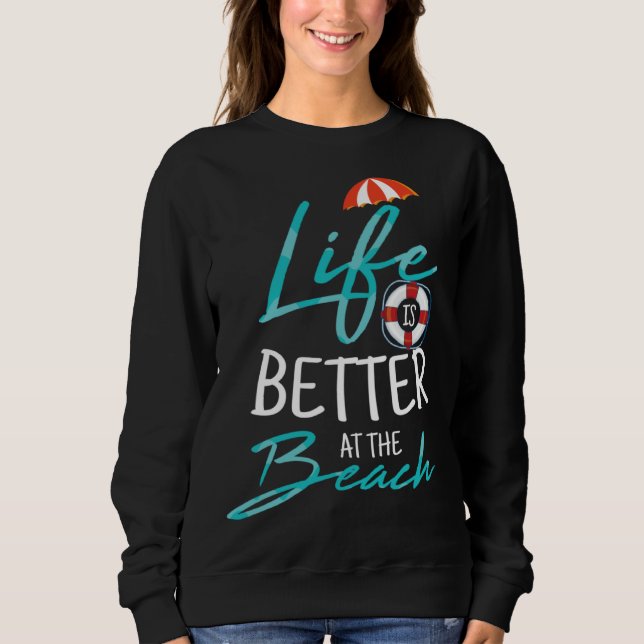 At The Beach Swimming For A Swimming Team Sweatshirt (Vorderseite)