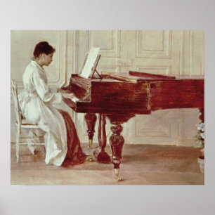 At the Piano, 1887 (oil on canvas) Poster