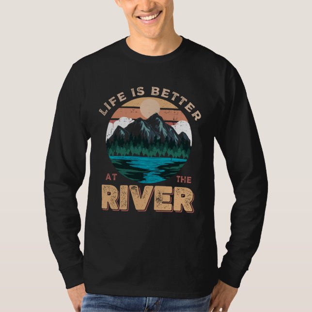 at the River Fishing Camping Fisherman Camper T-Shirt (Vorderseite)