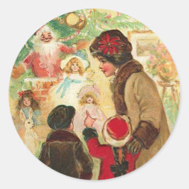 At The Toy Store Window Runder Aufkleber