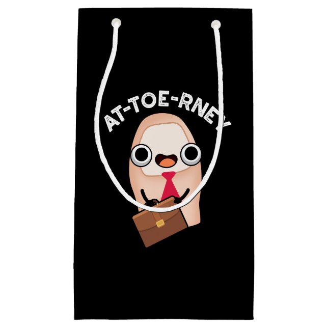 at-toe Funny Attorney Toe Pun Dark BG Kleine Geschenktüte (Vorderseite)